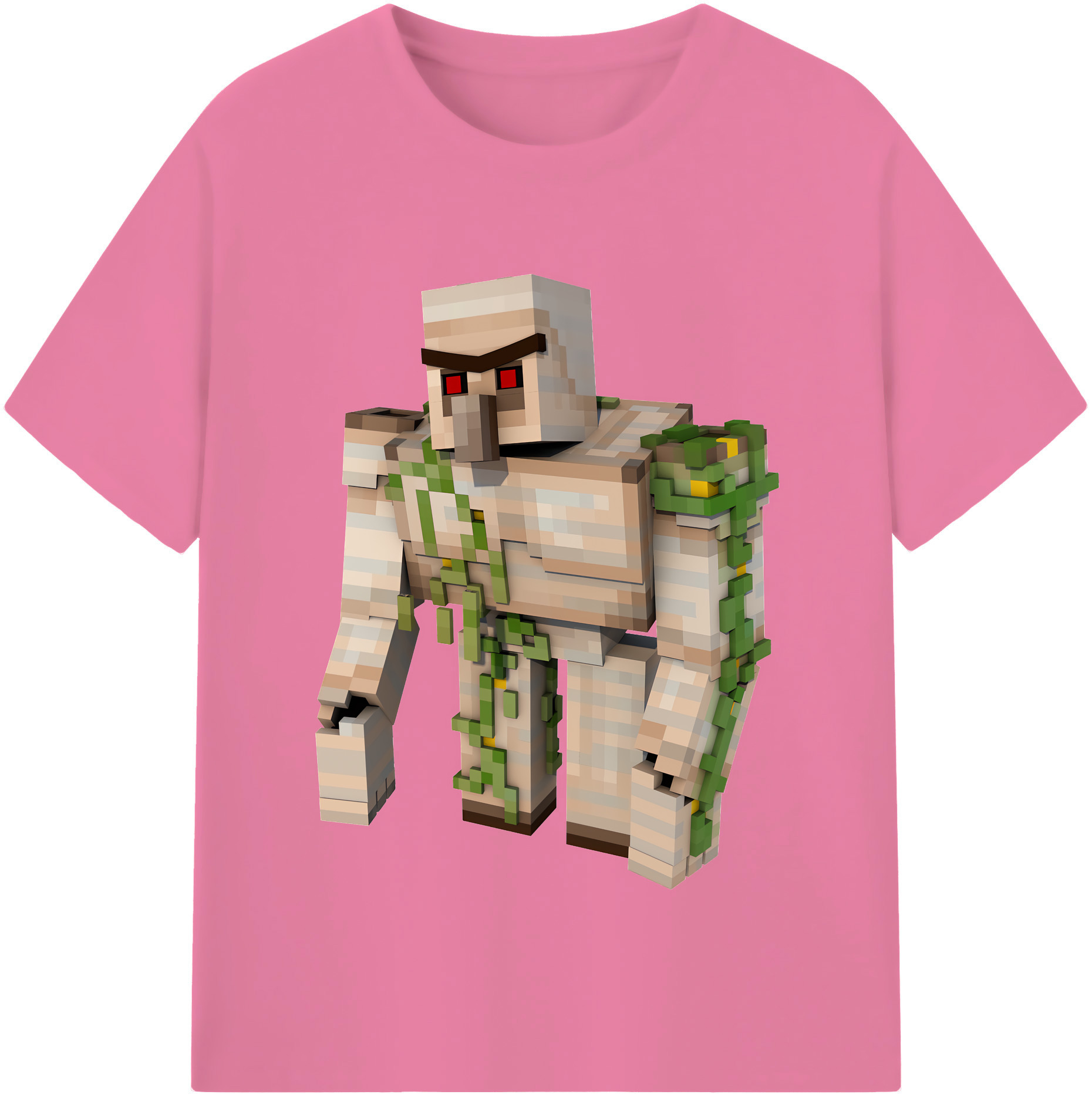 （画像用） マインクラフト ブロックの世界 Minecraft MC Block world 綿100％半袖Tシャツ（フロントプリント）